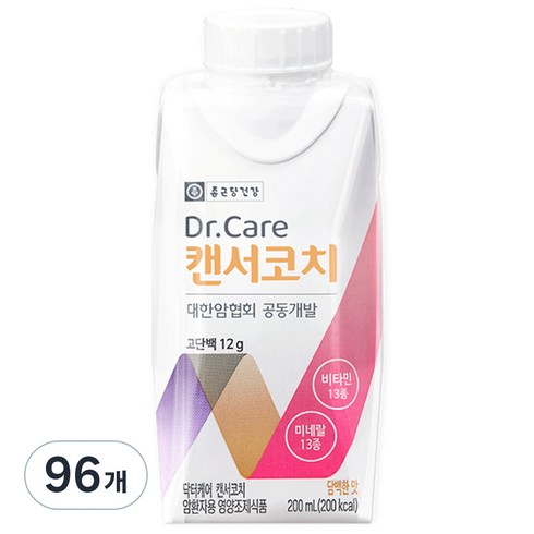 종근당건강 닥터케어 캔서코치 환자영양식, 200ml, 96개