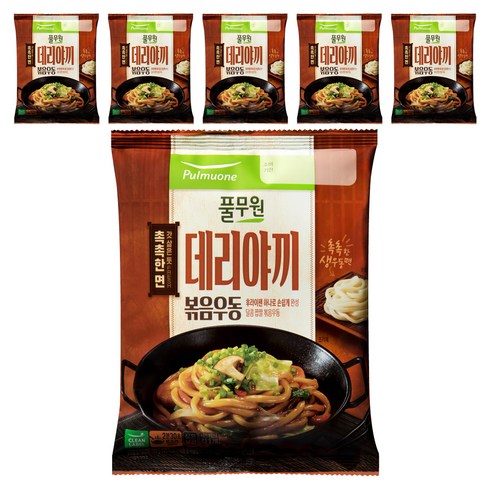 풀무원 데리야끼 볶음 우동 1인분, 193g, 6개
