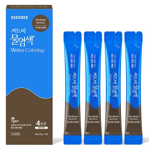 씨드비 프리미엄 물염색 시즌2 4p, 미디엄브라운, 1개