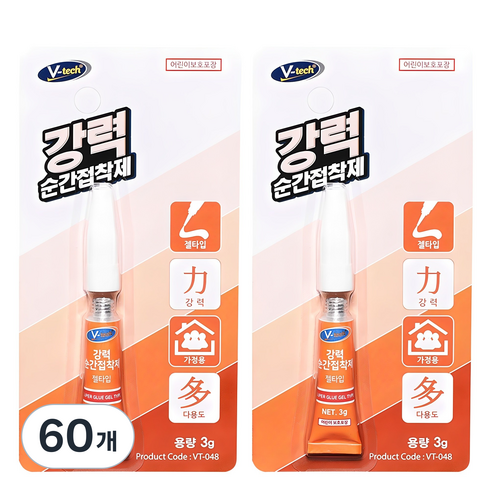 Vtech 젤타입 강력 순간 접착제, 60개