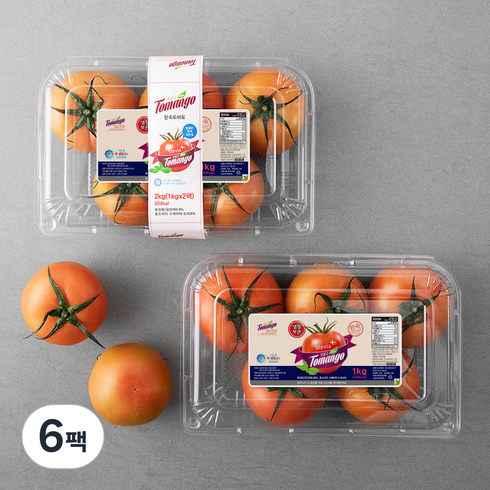 스윗토 스테비아 완숙토마토, 1kg, 6팩