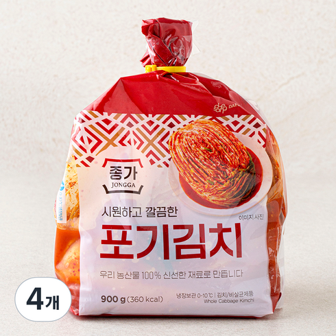 종가 포기김치, 900g, 4개