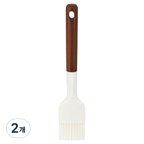 발룬피니 아르보르 플래티넘 실리콘 우드핸들 브러쉬, 아이보리, 2개