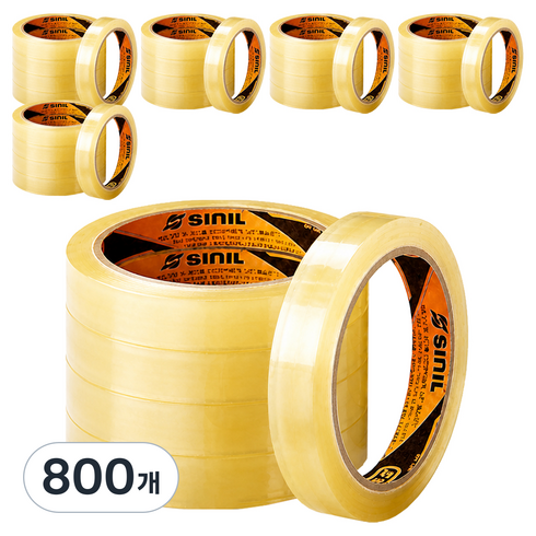 신일테이프 물레방아 문구테이프 12mm x 25m, 투명, 800개