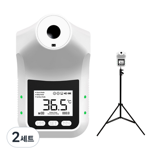 모핏코리아 비접촉식 적외선 온도계 MFK365 + 삼각대 (한국어 지원), 2세트