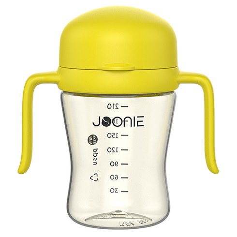 주니 유아용 뚜껑 일체형 2세대 자기주도컵, 210ml, 1개, 옐로우