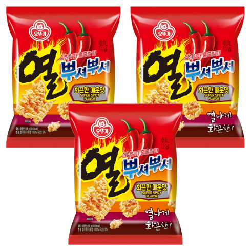 오뚜기 열뿌셔뿌셔 화끈한 매운맛, 3개, 90g