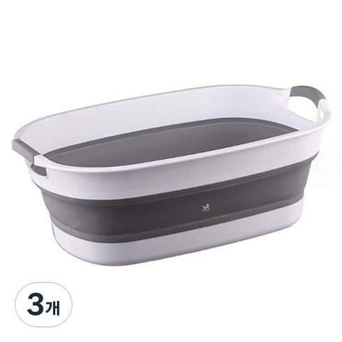 딩동펫 반려동물 서라운드 소프트 접이식 욕조 대형, 그레이, 3개