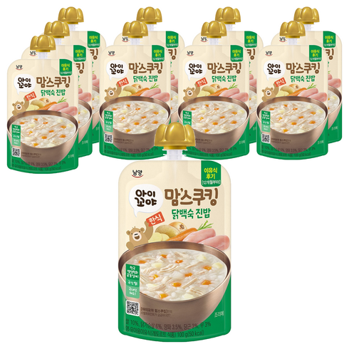 아이꼬야 맘스쿠킹 한식 이유식 12개월부터, 100g, 10개, 닭백숙 진밥