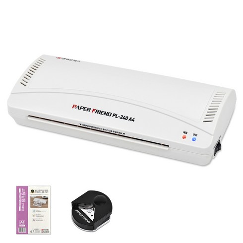 현대오피스페이퍼프랜드 코팅기 PL-240 A4 + A4 코팅지 50매 + 코너라운더