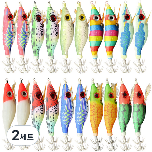 로얄피쉬 왕눈이 에기 10종 x 2p세트, 혼합색상, 200g, 2세트