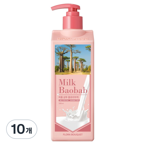 밀크바오밥 퍼퓸 샴푸 플로라부케향, 500ml, 10개