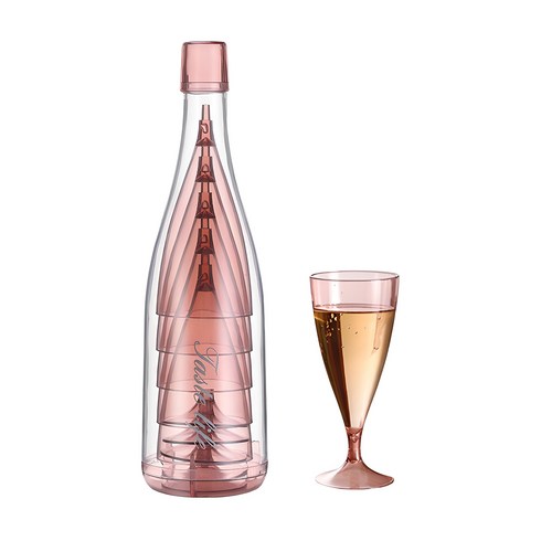 착한살림 휴대용 플라스틱 와인잔 5p 세트 핑크, 200ml, 1세트