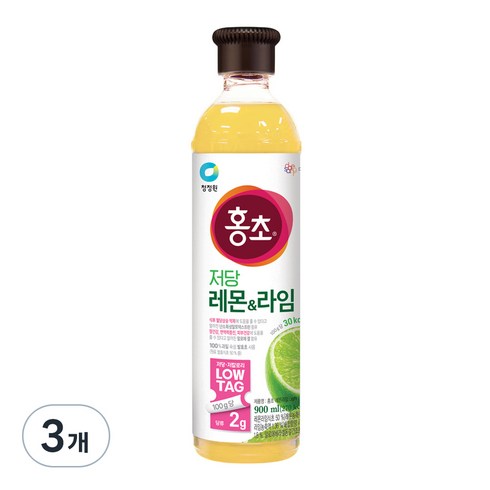 홍초 레몬라임 음용식초 저당, 900ml, 3개
