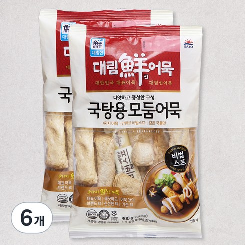대림선 국탕용 모듬어묵, 300g, 6개
