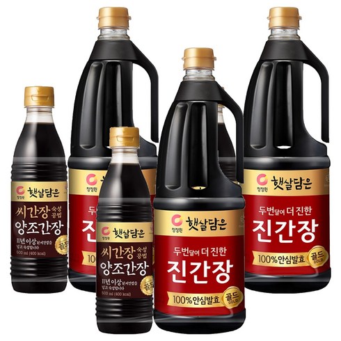 햇살담은 두번 달여 더 진한 진간장 골드 1.7L + 씨간장 골드 500ml 세트, 3세트, 1,700 ml