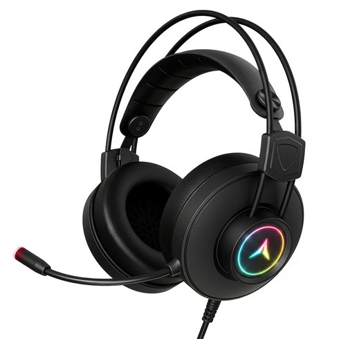 앱코 가상 7.1 RGB 노이즈 캔슬링 마이크 3D 초경량 게이밍 헤드셋, 블랙, H58