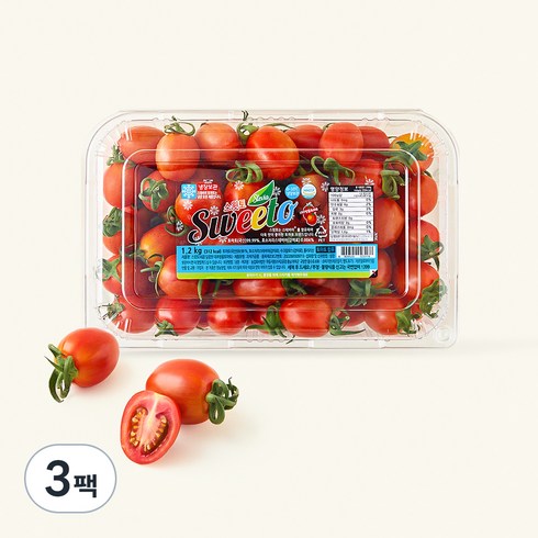 스윗토 스테비아 대추방울토마토, 1.2kg, 3팩