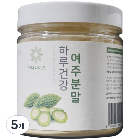 난다라이프 저온가공 하루건강 여주분말, 5개, 120g