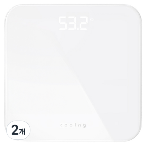 쿠잉전자 디지털 LED 체중계, BDS-260WH, 화이트, 2개