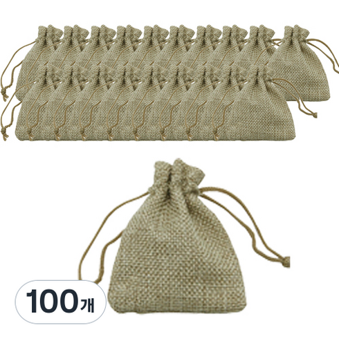컬러 마소재 포장 주머니 대, 연브라운, 100개