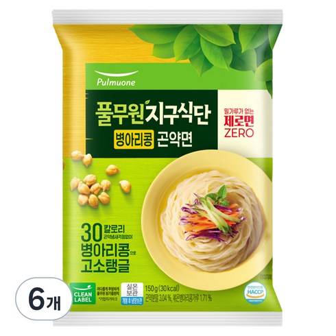 풀무원 지구식단 병아리콩 곤약면, 150g, 6개