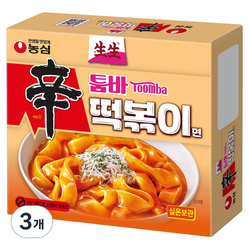 농심 생생 신툼바 떡볶이면, 252g, 3개