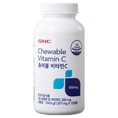 GNC 츄어블 비타민C 100 영양제, 125정, 1개