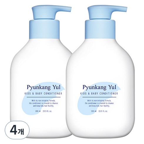 편강율 키즈 앤 베이비 컨디셔너 베이비파우더향, 590ml, 4개