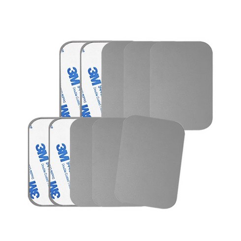 어반카 휴대폰 마그네틱 자석 접착식 스틸패치 사각 65 x 45 mm 10p, 10개, Silver