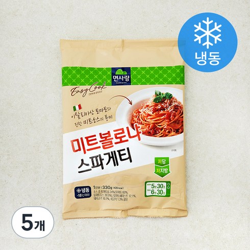 면사랑 미트볼로냐 스파게티 1인분 (냉동), 330g, 5개