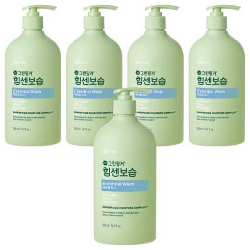 그린핑거 힘센보습 에센셜 유아 바디워시, 500ml, 5개