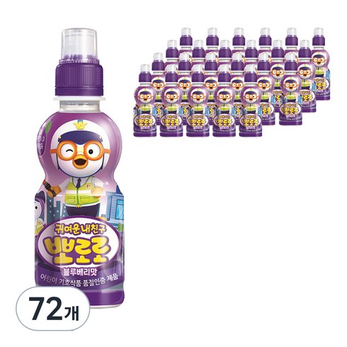팔도 귀여운내친구 뽀로로 블루베리맛, 235ml, 72개