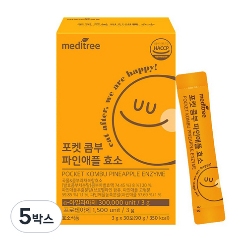 메디트리 포켓 콤부 파인애플 효소 30p, 90g, 5박스