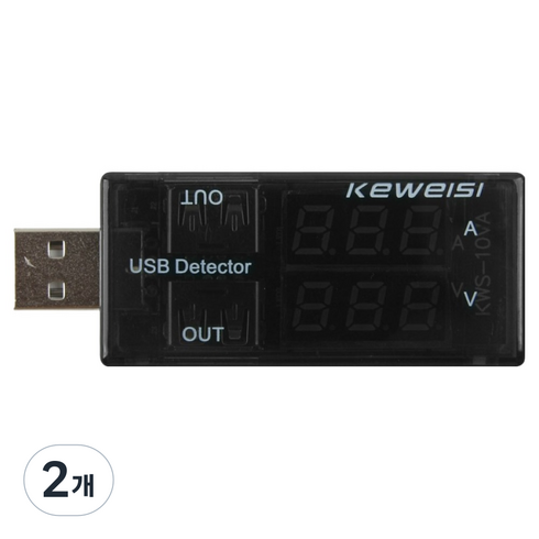 컴스 USB 테스터기 전류 전압 측정 KWS-10AV 2Port BB634, 2개