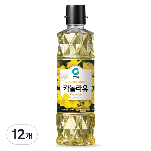 청정원 카놀라유, 900ml, 12개