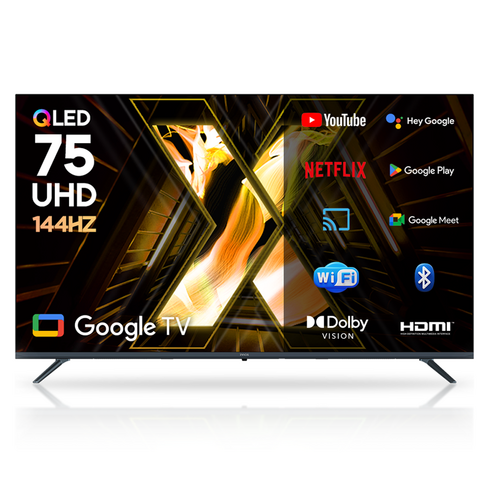 이노스 4K UHD QLED LED 구글 3.0 VRR 144Hz 스마트 TV 방문설치, 190.5cm, X75 QLED PRO, 스탠드형