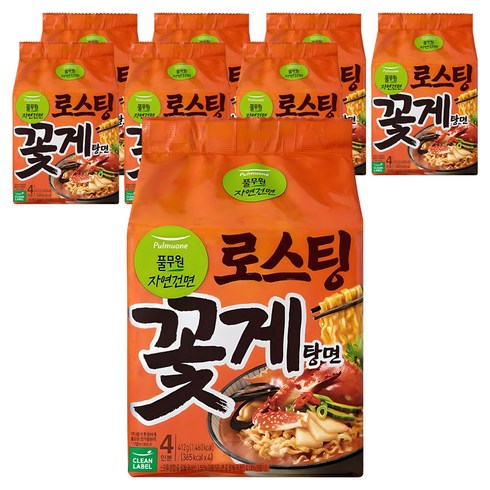 풀무원자연건면 로스팅 꽃게탕면 103g, 32개