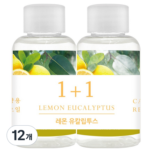 더허브샵 차량용 디퓨져 리필오일 50ml 리필, 레몬 유칼립투스, 12개