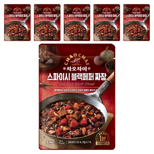 차오차이 스파이시 블랙페퍼 짜장, 180g, 6개