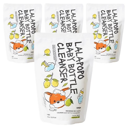 케이맘 랄라포포 젖병식기세정제 거품형 리필, 400ml, 4개
