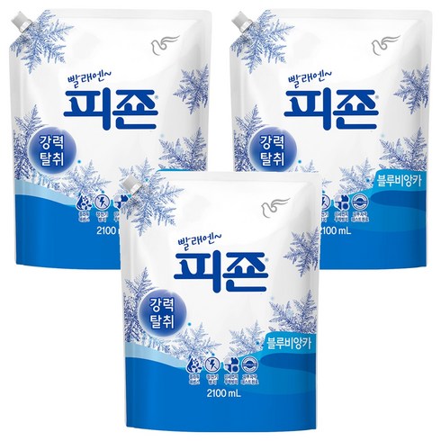피죤 레귤러 섬유유연제 블루비앙카 리필, 2.1L, 3개