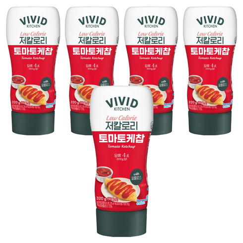 비비드키친 저칼로리 토마토케찹, 320g, 5개