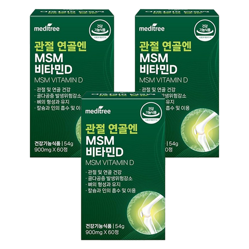 메디트리 관절 연골엔 MSM 비타민D 54g, 60정, 3개