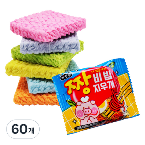아가플러스 먹지 마시오 라면사리 지우개, 랜덤발송, 60개