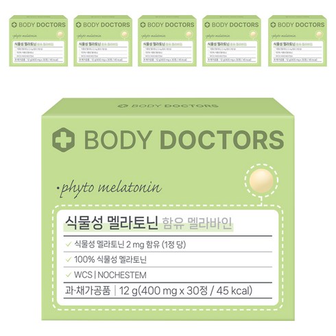 바디닥터스 식물성 멜라토닌 함유 멜라바인, 30정, 6개