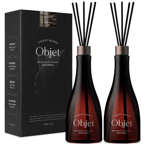 에이센트 오브제 디퓨저 2p + 스틱 10p, 북스토어, 500ml, 1개