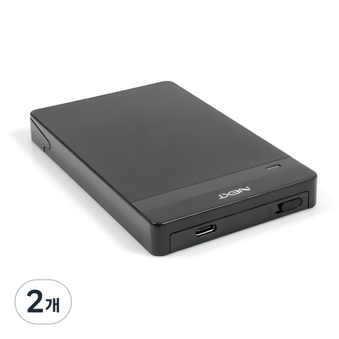 넥스트유 USB3.1 Gen1 TypeC SATA3 노트북용 하드 외장케이스 HDD SSD, NEXT-535TC, 2개
