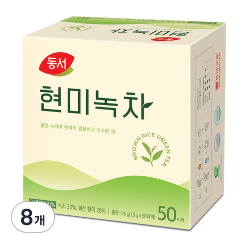 동서 현미녹차 티백, 1.5g, 50개입, 8개