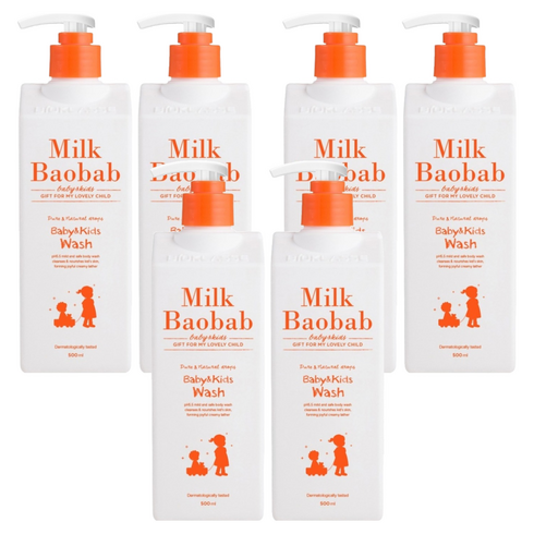 밀크바오밥 베이비앤키즈 바디 워시, 500ml, 6개